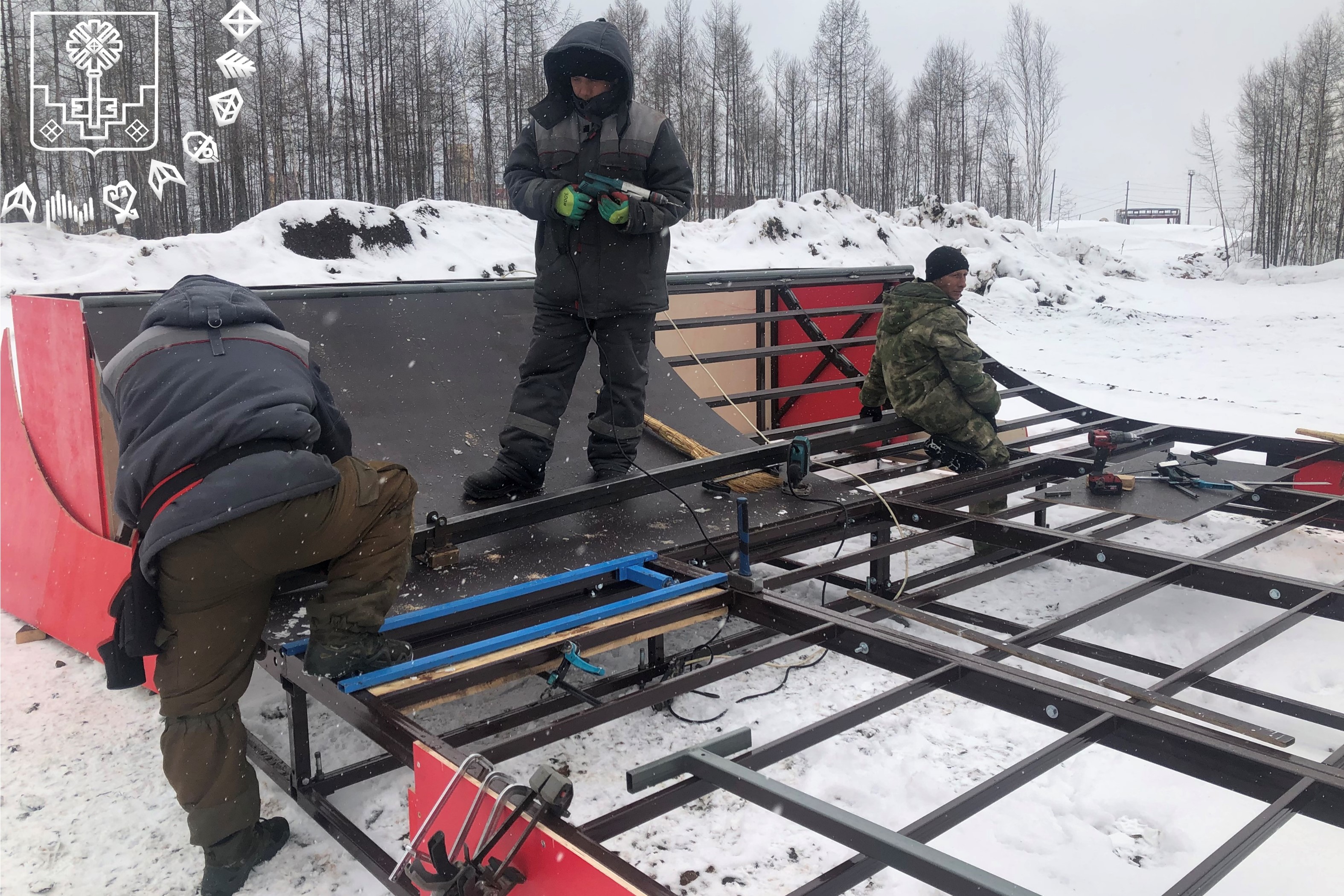 Скейтпарк и памп-трек в городском парке готовы на 75%