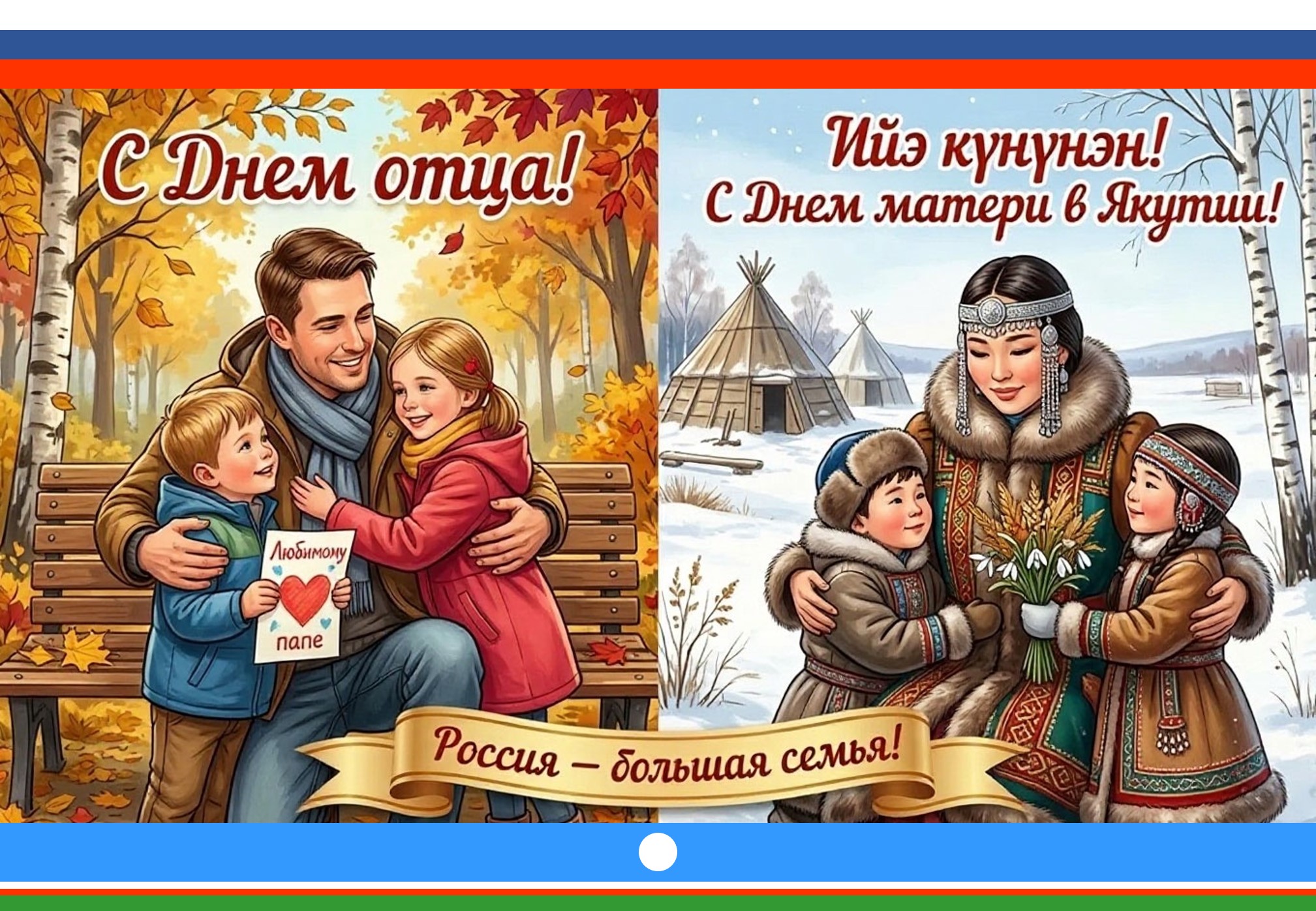 С Днём отца в России! С Днём матери в Якутии!